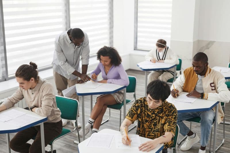 students in class