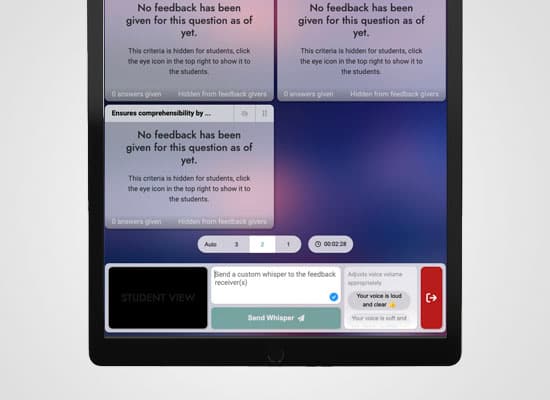 Send a whisper to a student to coach them in real time